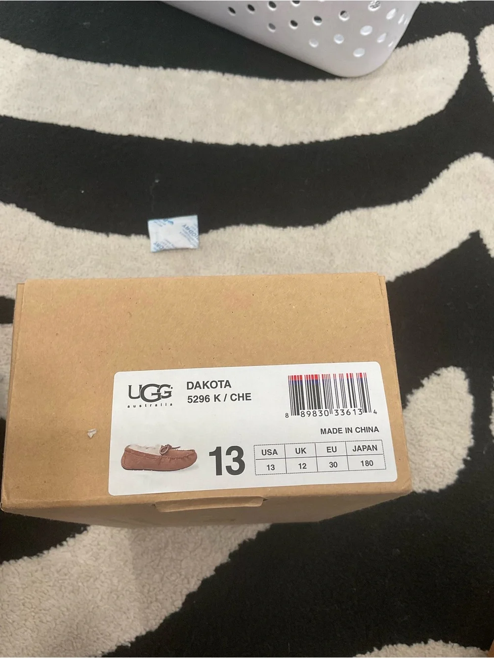 UGG Chestnut Suede Moccasin Slipper with Shearling Lining